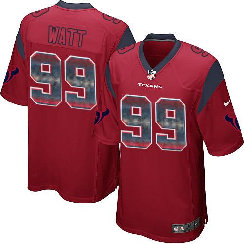 Nike Texans #99 J.J. Watt Red Alternate Men's Stitched NFL Limited Strobe Jersey - Click Image to Close